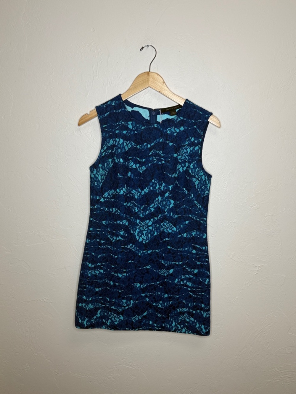 Cynthia Steffe Navy & Teal Lace Sheath Dress